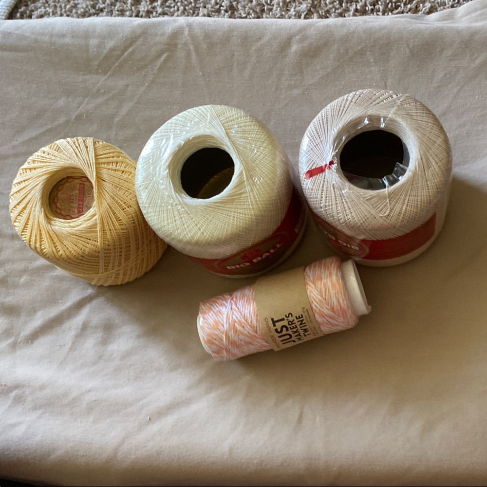 New-Premier Yarn & 3- Colorfast 3 Cord Crotchet Thread